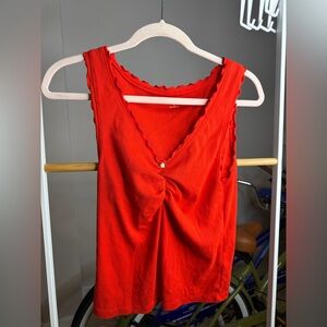 Old Navy Red V-Neck Tank Top